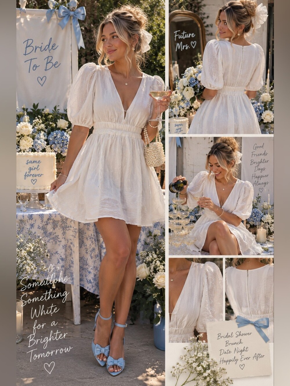 Billy J Erin White Mini Dress NWT Size 6 Bridal Shower Bride